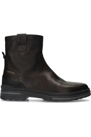 Manfield Schoenen, Heren, Bruin, 44 EU, Bruine leren laarzen met rits