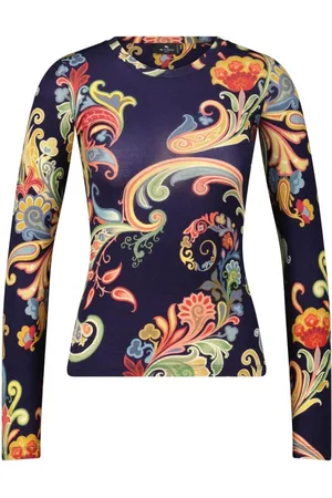 Etro Tops, Dames, Veelkleurig, S, Wol, Paisley Patroon Lange Mouwen Shirt
