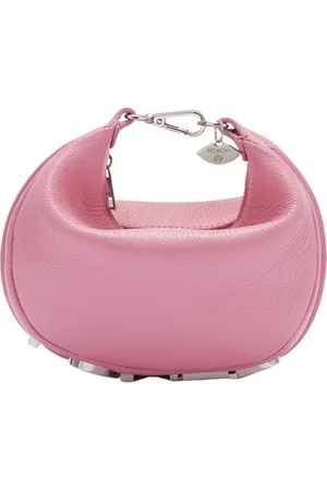 Silvian Heach Tassen, Dames, Roze, ONE Size, Leer, Leren Hobo Tas met Metallic Letters