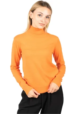 Silvian Heach Truien, Dames, Oranje, XL, Polyester, Fitted Turtleneck Truien
