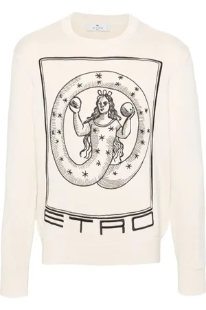 Etro Truien, Heren, Wit, L, Stijlvolle Gebreide Trui