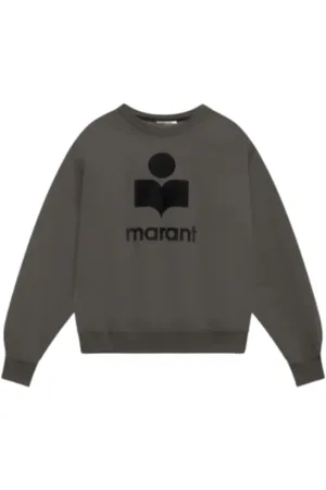 Isabel Marant Sweatshirts & Hoodies, Heren, Grijs, L, Katoen, Katoenmix Sweatshirt, Ronde Hals, Lange Mouwen