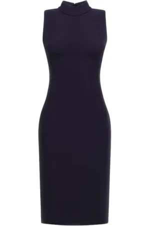 Roberto Cavalli Kleedjes, Dames, Blauw, L, Donkerblauwe mouwloze jurk gemaakt in Italië