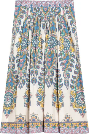 Etro Rokken, Dames, Veelkleurig, M, Katoen, Flared Midi Rok