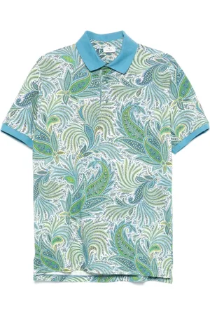 Etro Tops, Heren, Blauw, L, Blauw poloshirt met zak