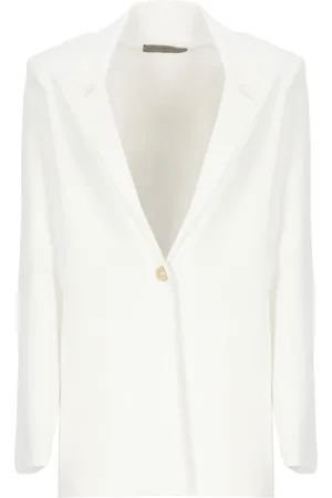 D.EXTERIOR Jassen, Dames, Wit, M, Witte Viscose Blazer voor Vrouw