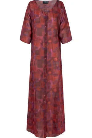 Cortana Kleedjes, Dames, Rood, S, Indira Print Oversized Blousejurk