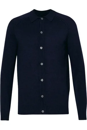 Liu Jo Truien, Heren, Blauw, XL, Wol, Wollen Cardigan met Raglanmouwen
