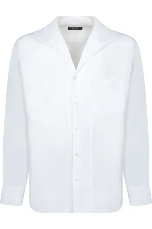 Dolce & Gabbana Overhemden, Heren, Wit, M, Katoen, Witte Katoenen Overhemd Met Lange Mouwen