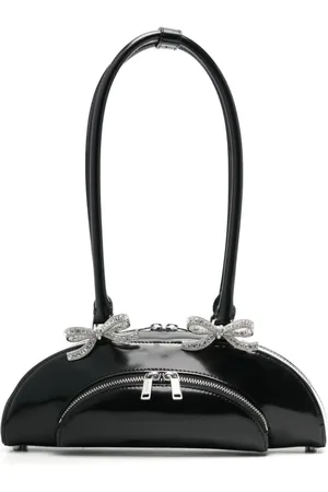 Self-Portrait Tassen, Dames, Zwart, ONE Size, Zwarte Zwarte Tas met Rits en Handvat