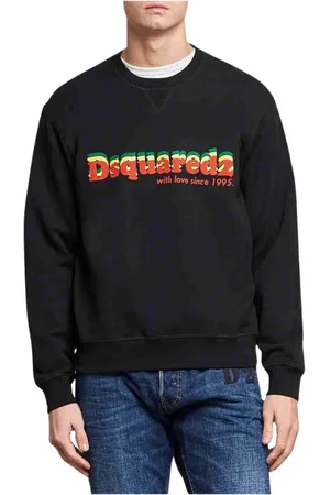 Dsquared2 Sweatshirts & Hoodies, Heren, Zwart, L, Casual Sweatshirt met Stijl