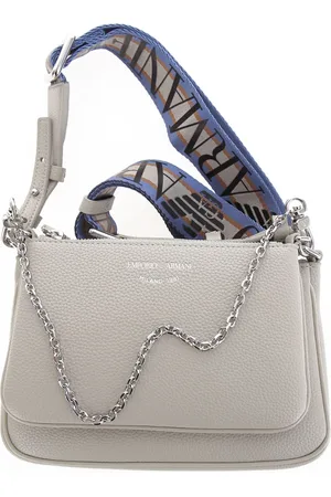 Emporio Armani Tassen, Dames, Grijs, ONE Size, Leer, Crossbodytas