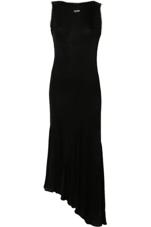 OFF-WHITE Kleedjes, Dames, Zwart, S, Zwarte Elegante Jurk Collectie