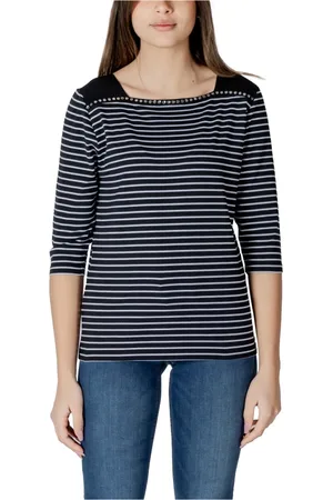 Liu Jo Tops, Dames, Zwart, L, Katoen, T-shirt met korte mouwen