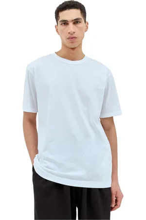 DRIES VAN NOTEN Tops, Heren, Wit, M, Katoen, Katoenen Jersey T-shirt met Ronde Hals