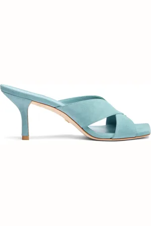 Stuart Weitzman Schoenen, Dames, Groen, 36 EU, Suède, Moderne Square Toe Slide