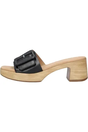 Gabor Schoenen, Dames, Zwart, 40 EU, Leer, Trendy Zomerslippers met Gesp