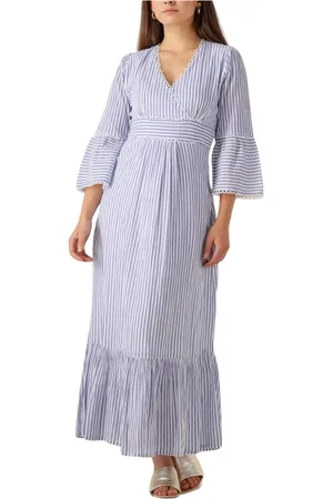 Moliin Kleedjes, Dames, Blauw, S, Lichtblauwe Midi Jurk Charme