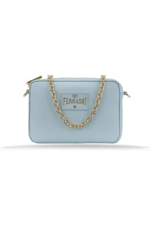 Chiara Ferragni Tassen, Dames, Blauw, ONE Size, Leer, Schoudertas met rits