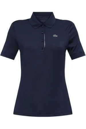 Lacoste Tops, Dames, Blauw, L, Polyester, Polo met Logo Patch