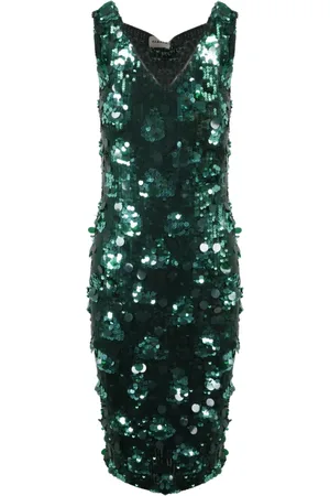 P.A.R.O.S.H. Kleedjes, Dames, Groen, M, Pailletten, Korte jurken