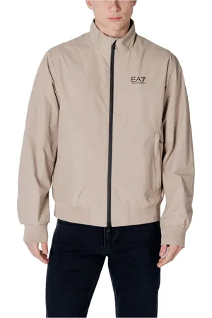 EA7 Jassen, Heren, , M, Zip-Up Turtleneck Jacket met Zakken