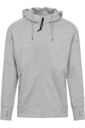 C.P. Company Sweatshirts & Hoodies, Heren, Grijs, L, Katoen, Grey Melange Zip Hoodie Sweatshirt