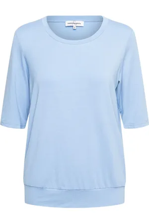 &Co Woman Tops, Dames, Blauw, 3Xl, Chambray T-Shirt