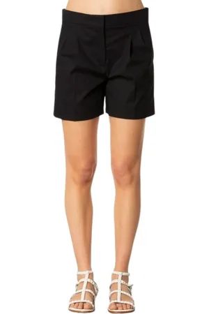 Max Mara Korte broeken, Dames, Zwart, S, Katoen, Katoenen shorts met zakken