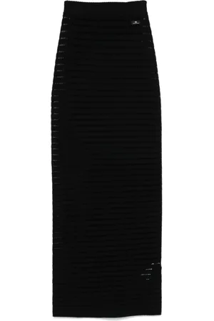 Elisabetta Franchi Rokken, Dames, Zwart, M, Polyester, Zwarte Stijlvolle Rok voor Chique Uitjes