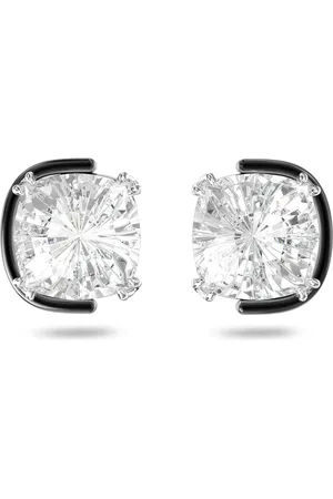 Swarovski Accessoires, Dames, Wit, ONE Size, Harmonia Crystal Cushion Oorbellen