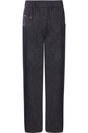 Brunello Cucinelli Broeken, Dames, Blauw, XS, Denim, Lichtgewicht Denim Baggy Jeans
