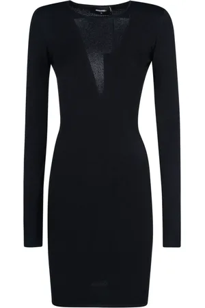 Dsquared2 Kleedjes, Dames, Zwart, S, Gebreide Jurk