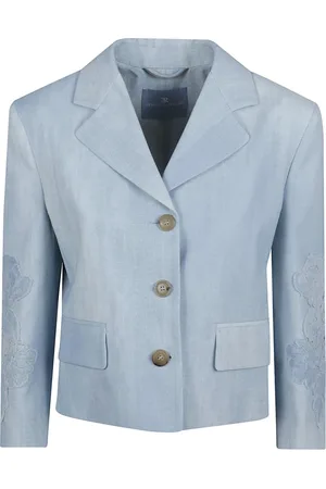 ERMANNO SCERVINO Jassen, Dames, Blauw, M, Polyester, Blauwe Jas