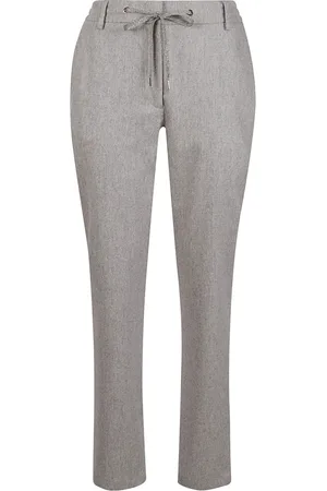ELEVENTY Broeken, Dames, Grijs, XS, Katoen, Slim-fit broek