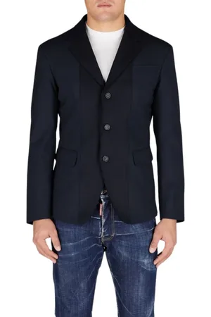 Dsquared2 Jassen, Heren, Blauw, M, Wol, Navy Stretch Wool Blazer