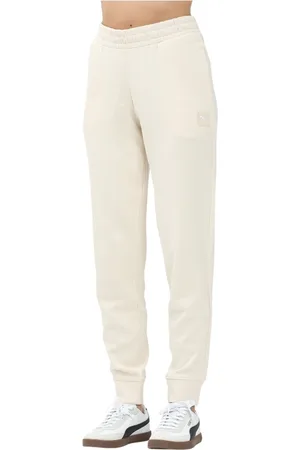PUMA Broeken, Dames, , L, Katoen, Elevated Cream Sportieve Broek