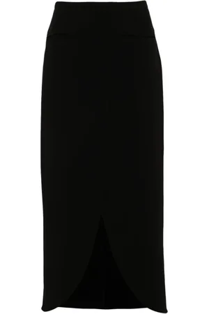 Courrèges Rokken, Dames, Zwart, S, Polyester, Ellipse Tailored Lange Rok