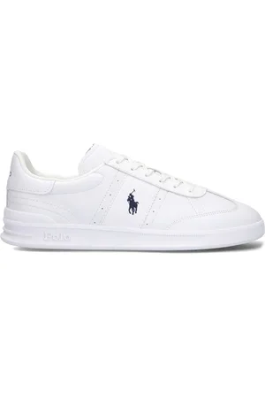 Ralph Lauren Schoenen, Heren, Wit, 43 EU, Heren Lage Top Veterschoenen
