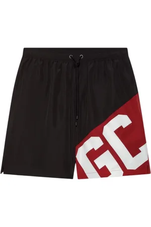 GCDS Korte broeken, Heren, Zwart, M, Polyester, Zwarte Logo Boxershorts met Zakken