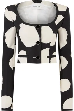 Nina Ricci Jassen, Dames, Zwart, 3Xl, Wol, Kort Jasje Met Ronde Halslijn
