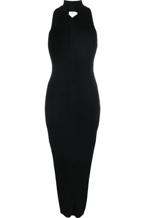 Courrèges Kleedjes, Dames, Zwart, S, Jurk met diamant halslijn