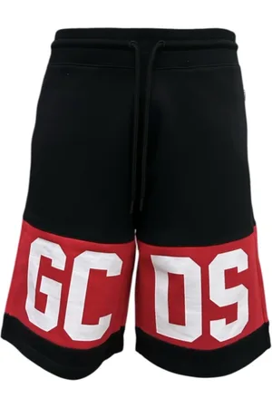 GCDS Korte broeken, Heren, Zwart, XS, Katoen, Zwarte Katoenen Bermuda Shorts met Logoprint