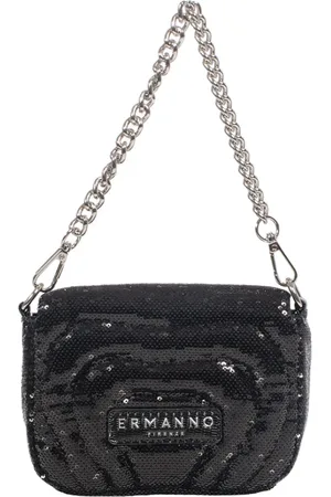 ERMANNO SCERVINO Tassen, Dames, Grijs, ONE Size, Polyester, Sequin Heart Pochette Bag