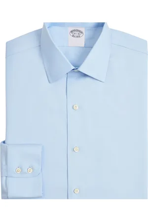 Brooks Brothers Overhemden, Heren, Blauw, L, Katoen, Lichtblauwe Regular Fit Dress Shirt met Ainsley Kraag