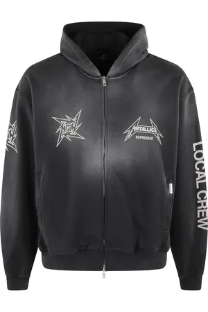 Represent Sweatshirts & Hoodies, Heren, Zwart, S, Katoen, Metallica 40 Jaar Jubileum Zip Hoodie