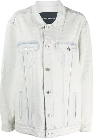 Marc Jacobs Jassen, Dames, Blauw, S, Denim, Monogram Denim Jacket