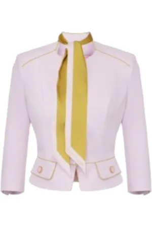 Elisabetta Franchi Jassen, Dames, Roze, M, Crêpe De Chine Jas