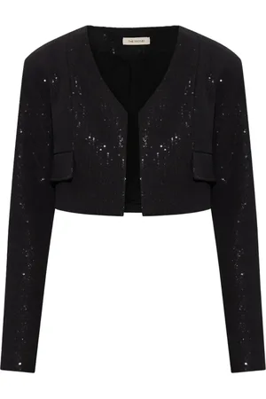 The Mannei Jassen, Dames, Zwart, S, Pailletten, Pailletten Korte Blazer