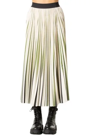 Max Mara Rokken, Dames, , L, Polyester, Geplooide Maxi Rok